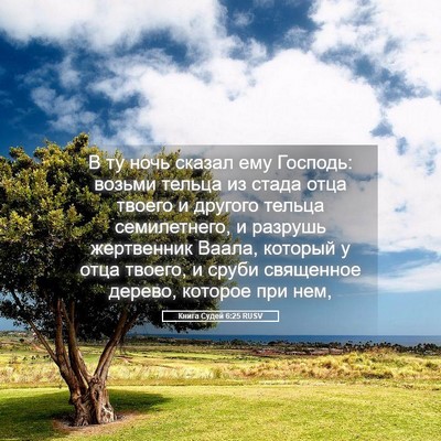 Picture 05 - Книга Судей 6:25 RUSV - В ту ночь сказал ему - Bible Verse Picture