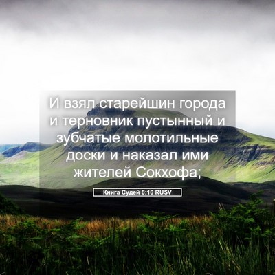Picture 05 - Книга Судей 8:16 RUSV - И взял старейшин города и - Bible Verse Picture