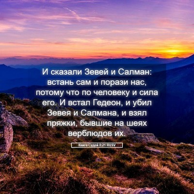 Picture 05 - Книга Судей 8:21 RUSV - И сказали Зевей и Салман: - Bible Verse Picture