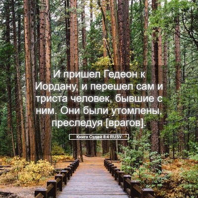 Picture 05 - Книга Судей 8:4 RUSV - И пришел Гедеон к Иордану, - Bible Verse Picture