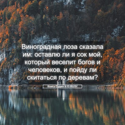 Picture 05 - Книга Судей 9:13 RUSV - Виноградная лоза сказала - Bible Verse Picture