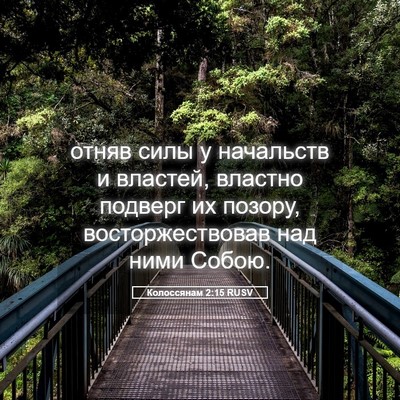 Picture 05 - Колоссянам 2:15 RUSV - отняв силы у начальств и - Bible Verse Picture