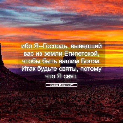 Picture 05 - Левит 11:45 RUSV - ибо Я--Господь, выведший - Bible Verse Picture