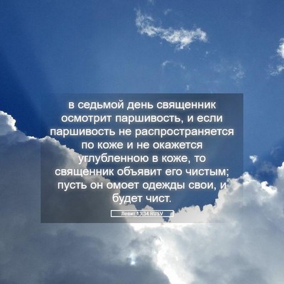 Picture 05 - Левит 13:34 RUSV - в седьмой день священник - Bible Verse Picture