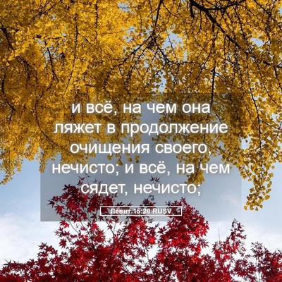 Picture 05 - Левит 15:20 RUSV - и всё, на чем она ляжет в - Bible Verse Picture