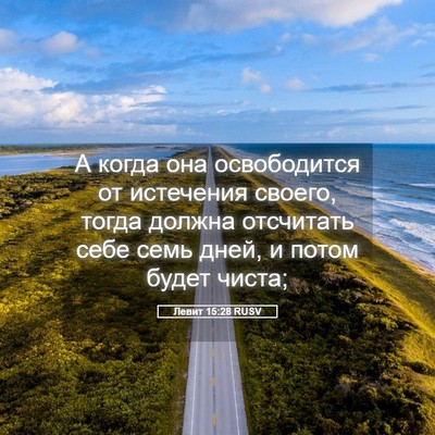 Picture 05 - Левит 15:28 RUSV - А когда она освободится от - Bible Verse Picture