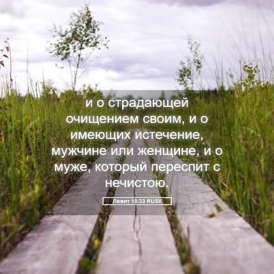 Picture 05 - Левит 15:33 RUSV - и о страдающей очищением - Bible Verse Picture