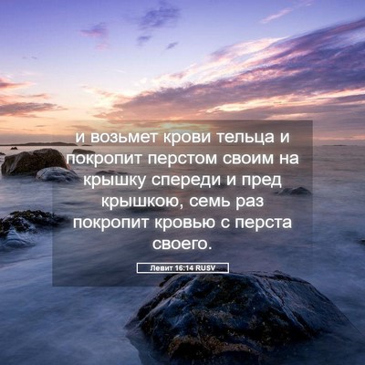 Picture 05 - Левит 16:14 RUSV - и возьмет крови тельца и - Bible Verse Picture