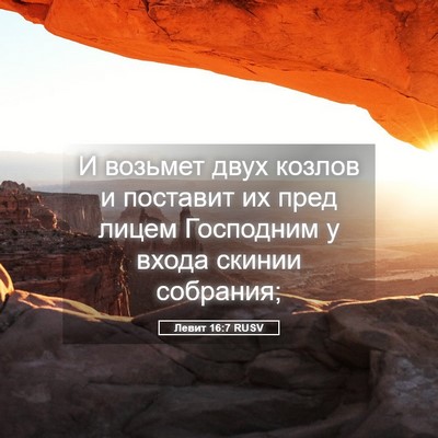 Picture 05 - Левит 16:7 RUSV - И возьмет двух козлов и - Bible Verse Picture