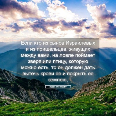 Picture 05 - Левит 17:13 RUSV - Если кто из сынов - Bible Verse Picture
