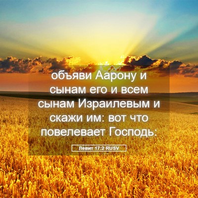 Picture 05 - Левит 17:2 RUSV - объяви Аарону и сынам его и - Bible Verse Picture