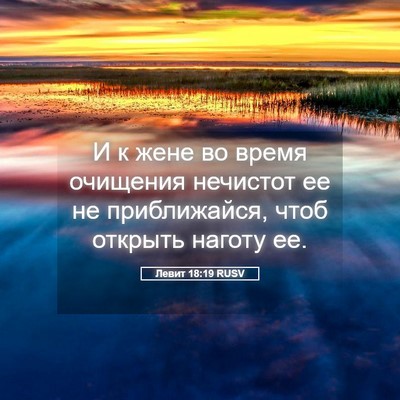 Picture 05 - Левит 18:19 RUSV - И к жене во время очищения - Bible Verse Picture