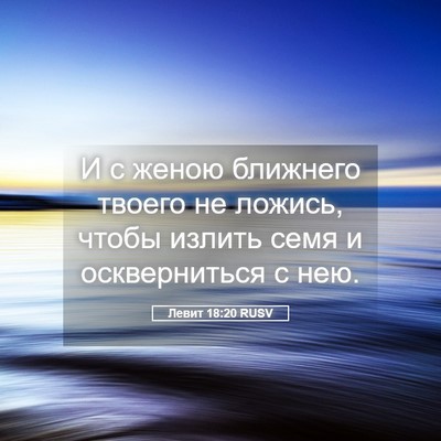 Picture 05 - Левит 18:20 RUSV - И с женою ближнего твоего - Bible Verse Picture