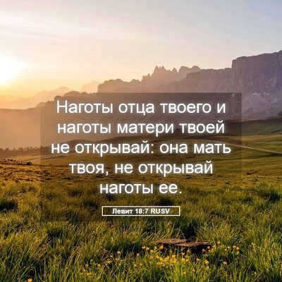 Picture 05 - Левит 18:7 RUSV - Наготы отца твоего и - Bible Verse Picture