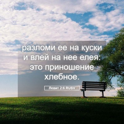Picture 05 - Левит 2:6 RUSV - разломи ее на куски и влей - Bible Verse Picture