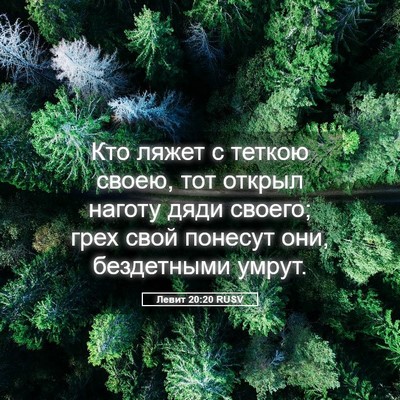 Picture 05 - Левит 20:20 RUSV - Кто ляжет с теткою своею, - Bible Verse Picture