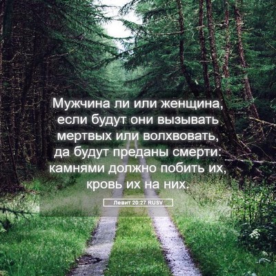 Picture 05 - Левит 20:27 RUSV - Мужчина ли или женщина, - Bible Verse Picture