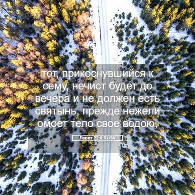 Picture 05 - Левит 22:6 RUSV - тот, прикоснувшийся к сему, - Bible Verse Picture
