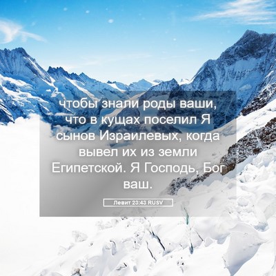 Picture 05 - Левит 23:43 RUSV - чтобы знали роды ваши, что - Bible Verse Picture
