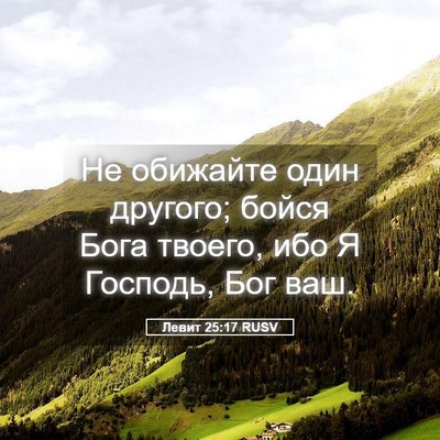 Picture 05 - Левит 25:17 RUSV - Не обижайте один другого; - Bible Verse Picture