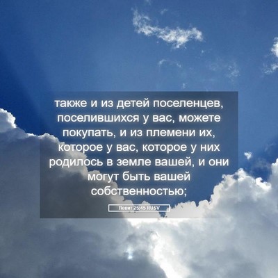 Picture 05 - Левит 25:45 RUSV - также и из детей - Bible Verse Picture