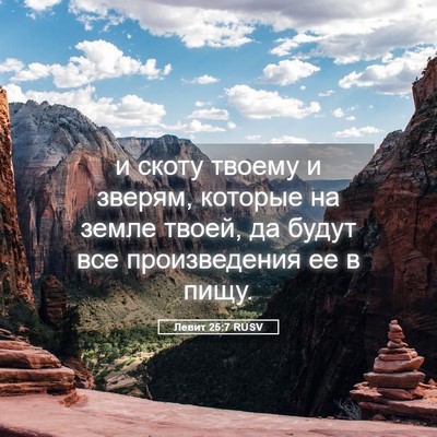 Picture 05 - Левит 25:7 RUSV - и скоту твоему и зверям, - Bible Verse Picture