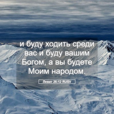 Picture 05 - Левит 26:12 RUSV - и буду ходить среди вас и - Bible Verse Picture