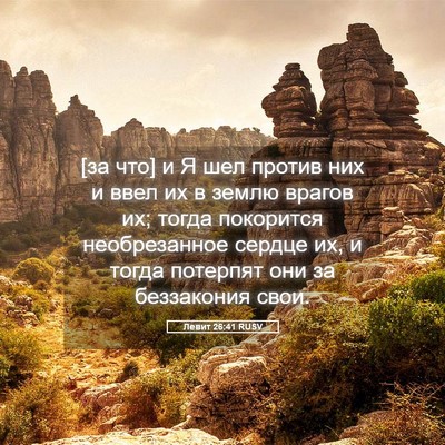 Picture 05 - Левит 26:41 RUSV - [за что] и Я шел против них и - Bible Verse Picture