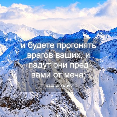 Picture 05 - Левит 26:7 RUSV - и будете прогонять врагов - Bible Verse Picture