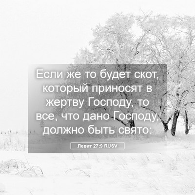 Picture 05 - Левит 27:9 RUSV - Если же то будет скот, - Bible Verse Picture