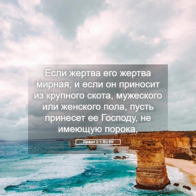 Picture 05 - Левит 3:1 RUSV - Если жертва его жертва - Bible Verse Picture
