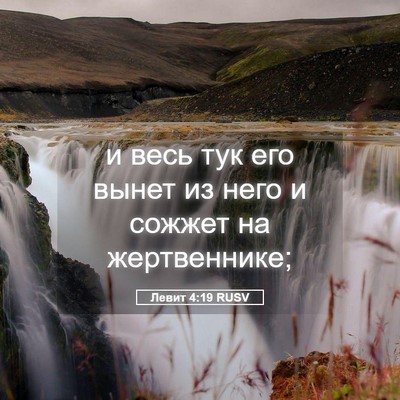Picture 05 - Левит 4:19 RUSV - и весь тук его вынет из - Bible Verse Picture