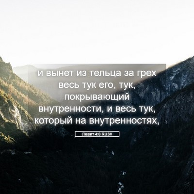 Picture 05 - Левит 4:8 RUSV - и вынет из тельца за грех - Bible Verse Picture