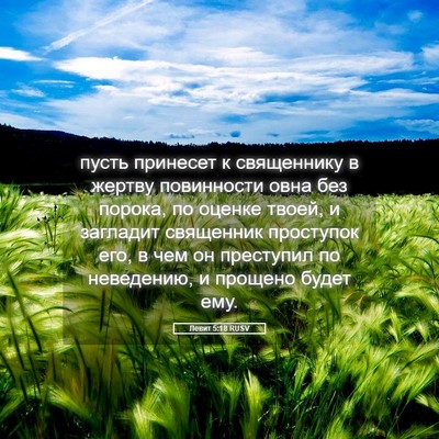 Picture 05 - Левит 5:18 RUSV - пусть принесет к - Bible Verse Picture
