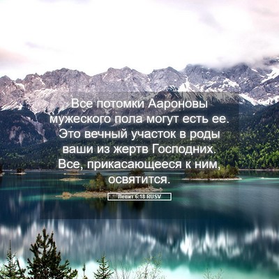 Picture 05 - Левит 6:18 RUSV - Все потомки Аароновы - Bible Verse Picture