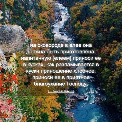 Picture 05 - Левит 6:21 RUSV - на сковороде в елее она - Bible Verse Picture