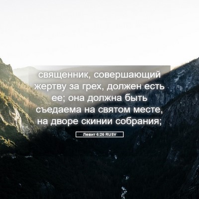 Picture 05 - Левит 6:26 RUSV - священник, совершающий - Bible Verse Picture