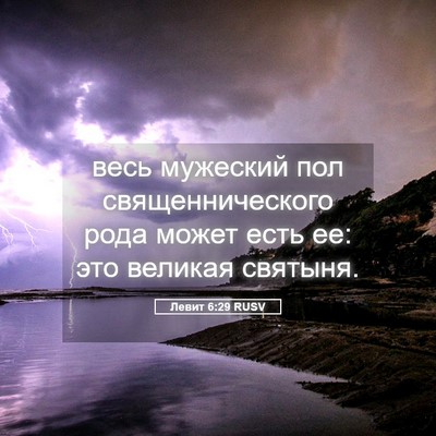 Picture 05 - Левит 6:29 RUSV - весь мужеский пол - Bible Verse Picture
