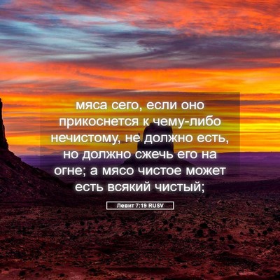 Picture 05 - Левит 7:19 RUSV - мяса сего, если оно - Bible Verse Picture