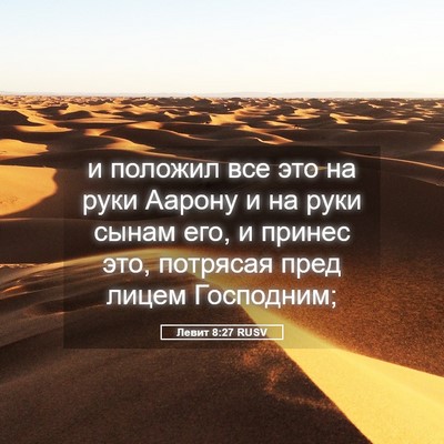 Picture 05 - Левит 8:27 RUSV - и положил все это на руки - Bible Verse Picture