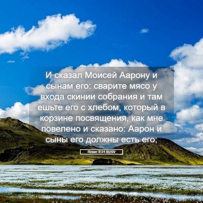 Picture 05 - Левит 8:31 RUSV - И сказал Моисей Аарону и - Bible Verse Picture