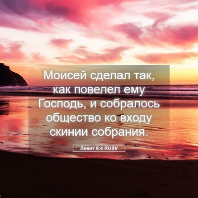 Picture 05 - Левит 8:4 RUSV - Моисей сделал так, как - Bible Verse Picture