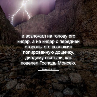 Picture 05 - Левит 8:9 RUSV - и возложил на голову его - Bible Verse Picture