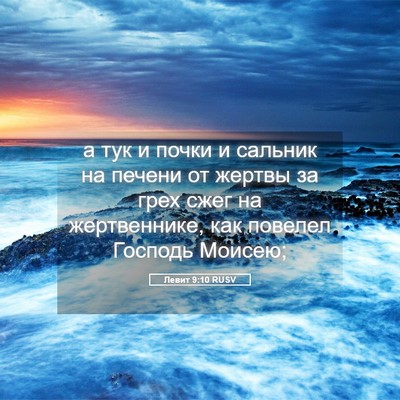 Picture 05 - Левит 9:10 RUSV - а тук и почки и сальник на - Bible Verse Picture