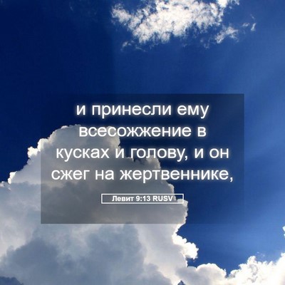 Picture 05 - Левит 9:13 RUSV - и принесли ему всесожжение - Bible Verse Picture