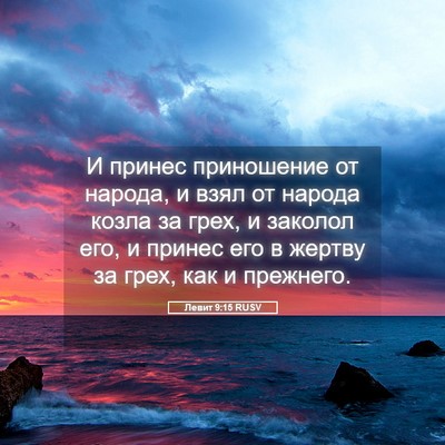 Picture 05 - Левит 9:15 RUSV - И принес приношение от - Bible Verse Picture