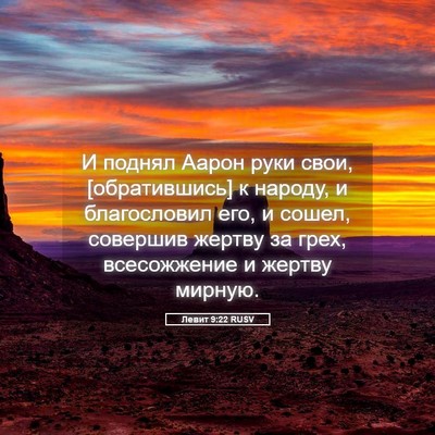 Picture 05 - Левит 9:22 RUSV - И поднял Аарон руки свои, - Bible Verse Picture