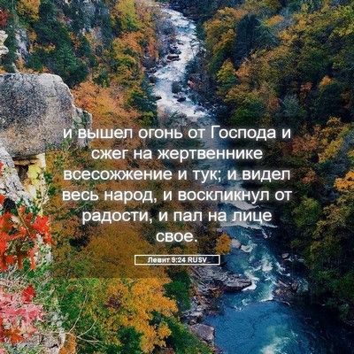 Picture 05 - Левит 9:24 RUSV - и вышел огонь от Господа и - Bible Verse Picture
