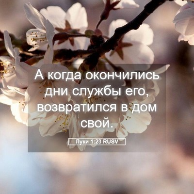 Picture 05 - Луки 1:23 RUSV - А когда окончились дни - Bible Verse Picture