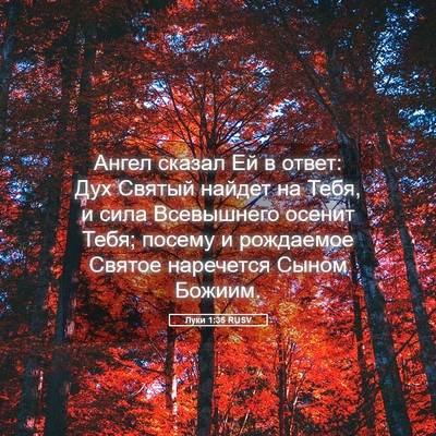 Picture 05 - Луки 1:35 RUSV - Ангел сказал Ей в ответ: - Bible Verse Picture